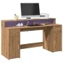 Escritorio con LED madera ingeniería roble artisian 160x55x91cm by , Desks - Ref: Foro24-3309437, Price: 183,61 €, Discount: %