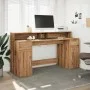 Escritorio con LED madera ingeniería roble artisian 160x55x91cm by , Desks - Ref: Foro24-3309437, Price: 183,61 €, Discount: %