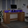 Escritorio con LED madera ingeniería roble artisian 160x55x91cm von , Schreibtische - Ref: Foro24-3309437, Preis: 186,19 €, R...