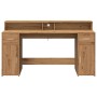 Escritorio con LED madera ingeniería roble artisian 160x55x91cm von , Schreibtische - Ref: Foro24-3309437, Preis: 186,19 €, R...