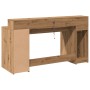 Escritorio con LED madera ingeniería roble artisian 160x55x91cm von , Schreibtische - Ref: Foro24-3309437, Preis: 186,19 €, R...