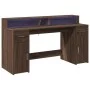 Escritorio con LED madera ingeniería marrón roble 160x55x91 cm by , Desks - Ref: Foro24-3309435, Price: 186,19 €, Discount: %