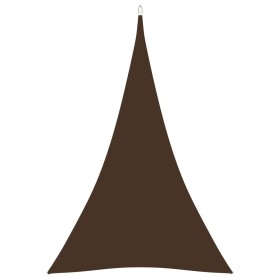 Toldo de vela triangular tela Oxford marrón 5x6x6 m