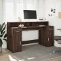 Escritorio con LED madera ingeniería marrón roble 160x55x91 cm by , Desks - Ref: Foro24-3309435, Price: 186,19 €, Discount: %
