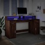 Escritorio con LED madera ingeniería marrón roble 160x55x91 cm von , Schreibtische - Ref: Foro24-3309435, Preis: 189,03 €, Ra...