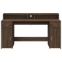 Escritorio con LED madera ingeniería marrón roble 160x55x91 cm von , Schreibtische - Ref: Foro24-3309435, Preis: 189,03 €, Ra...