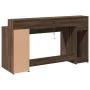Escritorio con LED madera ingeniería marrón roble 160x55x91 cm by , Desks - Ref: Foro24-3309435, Price: 186,19 €, Discount: %