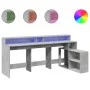 Escritorio con LED madera ingeniería gris hormigón 200x104x91cm von , Schreibtische - Ref: Foro24-3309468, Preis: 187,50 €, R...