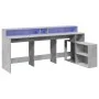 Escritorio con LED madera ingeniería gris hormigón 200x104x91cm von , Schreibtische - Ref: Foro24-3309468, Preis: 187,50 €, R...