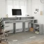 Escritorio con LED madera ingeniería gris hormigón 200x104x91cm von , Schreibtische - Ref: Foro24-3309468, Preis: 187,50 €, R...