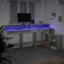 Escritorio con LED madera ingeniería gris hormigón 200x104x91cm von , Schreibtische - Ref: Foro24-3309468, Preis: 187,50 €, R...