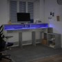 Escritorio con LED madera ingeniería gris hormigón 200x104x91cm by , Desks - Ref: Foro24-3309468, Price: 190,30 €, Discount: %
