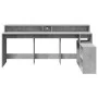 Escritorio con LED madera ingeniería gris hormigón 200x104x91cm von , Schreibtische - Ref: Foro24-3309468, Preis: 187,50 €, R...