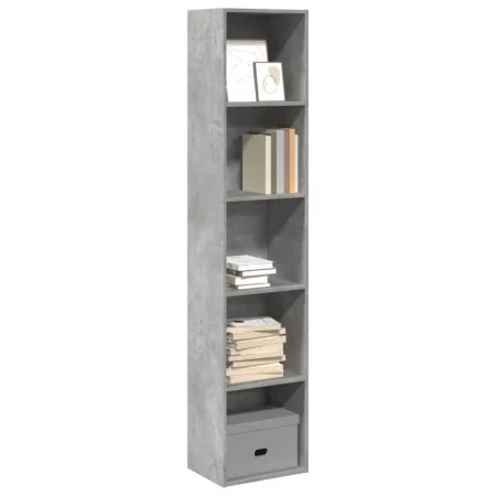Estantería de madera de ingeniería gris hormigón 40x30x189 cm de , Librerías y estanterías - Ref: Foro24-857888, Precio: 57,8...