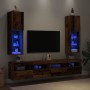 TV-Möbel mit LED-Lichtern, 2 Stück, verwittertes Holz, 30,5x30x102 cm. von , TV-Möbel - Ref: Foro24-857677, Preis: 101,57 €, ...