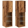TV-Möbel mit LED-Lichtern, 2 Stück, verwittertes Holz, 30,5x30x102 cm. von , TV-Möbel - Ref: Foro24-857677, Preis: 101,57 €, ...