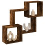Armario de pared madera ingeniería roble ahumado 78x18x71 cm by , Shelves and shelves - Ref: Foro24-854809, Price: 30,06 €, D...