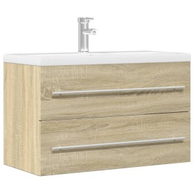 Armario para lavabo aglomerado madera envejecida 80x38,5x48 cm de , Muebles de baño - Ref: Foro24-856227, Precio: 60,60 €, De...
