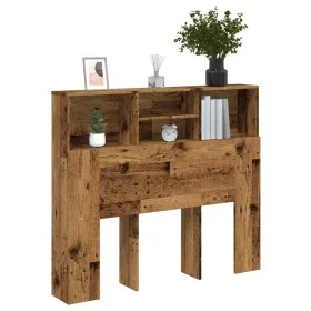 Headboard wardrobe in aged engineered wood 120x19x103.5 cm by , Lockers and storage cabinets - Ref: Foro24-856866, Price: 68,...