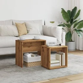 Mesas de centro apilables 2 uds madera ingeniería roble artisan by , Coffee table - Ref: Foro24-856051, Price: 50,69 €, Disco...