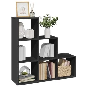 Librería divisor 3 niveles madera ingeniería negro 99x29x99 cm von , Bücherregale und Regale - Ref: Foro24-857959, Preis: 61,...
