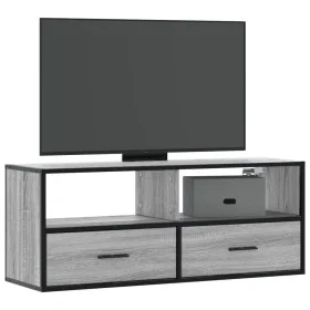 Mueble de TV madera y metal roble ahumado 100x31x39,5 cm von , TV-Möbel - Ref: Foro24-848932, Preis: 58,71 €, Rabatt: %
