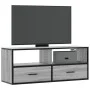 Mueble de TV madera y metal roble ahumado 100x31x39,5 cm von , TV-Möbel - Ref: Foro24-848932, Preis: 58,71 €, Rabatt: %