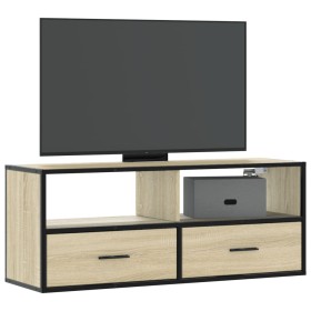 Mueble TV madera ingeniería y metal roble Sonoma 100x31x39,5 cm von , TV-Möbel - Ref: Foro24-848930, Preis: 70,17 €, Rabatt: %