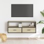 Mueble TV madera ingeniería y metal roble Sonoma 100x31x39,5 cm de , Muebles TV - Ref: Foro24-848930, Precio: 70,17 €, Descue...