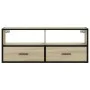 Mueble TV madera ingeniería y metal roble Sonoma 100x31x39,5 cm von , TV-Möbel - Ref: Foro24-848930, Preis: 57,00 €, Rabatt: %