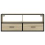 Mueble TV madera ingeniería y metal roble Sonoma 100x31x39,5 cm de , Muebles TV - Ref: Foro24-848930, Precio: 70,17 €, Descue...