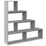 Librería divisora 4 niveles madera gris Sonoma 143,5x29x143,5cm by , Bookcases and shelves - Ref: Foro24-857999, Price: 73,70...