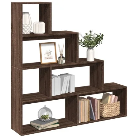 Librería divisora 4 niveles marrón roble 143,5x29x143,5 cm by , Bookcases and shelves - Ref: Foro24-858000, Price: 92,24 €, D...