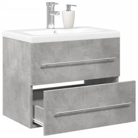 Set muebles de baño 2 piezas madera contrachapada gris hormigón von , Badezimmerwaschtische - Ref: Foro24-3324920, Preis: 150...