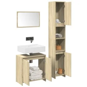 Set de muebles de baño 3 pzas madera contrachapada roble Sonoma von , Badezimmermöbel - Ref: Foro24-3324974, Preis: 119,56 €,...