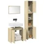Set de muebles de baño 3 pzas madera contrachapada roble Sonoma de , Muebles de baño - Ref: Foro24-3324974, Precio: 116,08 €,...