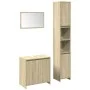 Set de muebles de baño 3 pzas madera contrachapada roble Sonoma de , Muebles de baño - Ref: Foro24-3324974, Precio: 116,08 €,...