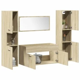 Juego de muebles de baño 4 pzas contrachapada roble Sonoma von , Badezimmermöbel - Ref: Foro24-3325000, Preis: 162,07 €, Raba...