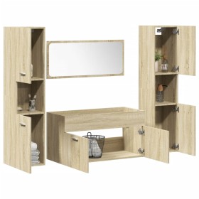 Juego de muebles de baño 4 pzas contrachapada roble Sonoma by , Bathroom furniture - Ref: Foro24-3325000, Price: 168,84 €, Di...