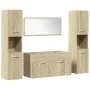 Juego de muebles de baño 4 pzas contrachapada roble Sonoma de , Muebles de baño - Ref: Foro24-3325000, Precio: 166,63 €, Desc...