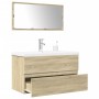 Set de muebles de baño 3 pzas madera contrachapada roble Sonoma von , Badezimmermöbel - Ref: Foro24-3325037, Preis: 218,03 €,...