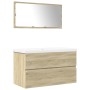 Set de muebles de baño 3 pzas madera contrachapada roble Sonoma von , Badezimmermöbel - Ref: Foro24-3325037, Preis: 218,03 €,...