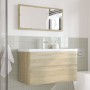 Set de muebles de baño 3 pzas madera contrachapada roble Sonoma von , Badezimmermöbel - Ref: Foro24-3325037, Preis: 218,03 €,...