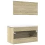 Set de muebles de baño 3 pzas madera contrachapada roble Sonoma von , Badezimmermöbel - Ref: Foro24-3325037, Preis: 208,35 €,...