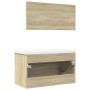 Set de muebles de baño 3 pzas madera contrachapada roble Sonoma von , Badezimmermöbel - Ref: Foro24-3325037, Preis: 218,03 €,...