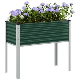 Jardinera de acero verde 100x41x90 cm by , Pots and planters - Ref: Foro24-4008969, Price: 55,53 €, Discount: %