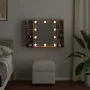 Mueble con espejo y LED madera ingeniería envejecida 76x15x55cm by , Closets and storage - Ref: Foro24-857001, Price: 64,80 €...