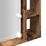 Mueble con espejo y LED madera ingeniería envejecida 76x15x55cm by , Closets and storage - Ref: Foro24-857001, Price: 64,80 €...