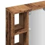 Mueble con espejo y LED madera ingeniería envejecida 76x15x55cm by , Closets and storage - Ref: Foro24-857001, Price: 64,80 €...