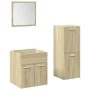 Set de muebles de baño 3 pzas madera contrachapada roble Sonoma by , Bathroom furniture - Ref: Foro24-3324995, Price: 80,57 €...